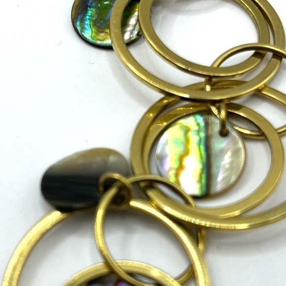 Lia Sophia AMBIANCE Abalone & Circles Gold Tone Necklace 17” - Picture 10 of 10